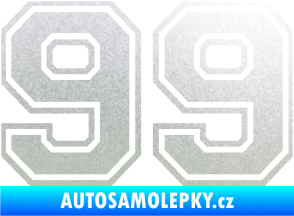 Samolepka Startovní číslo 99 typ 4 pískované sklo