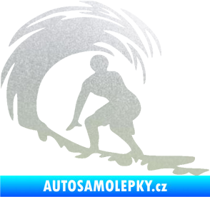 Samolepka Surfař 005 levá velké vlny pískované sklo