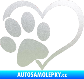 Samolepka Tlapka love levá pískované sklo