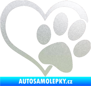 Samolepka Tlapka love pravá pískované sklo