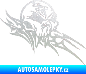 Samolepka Tribal skull pravá lebka pískované sklo
