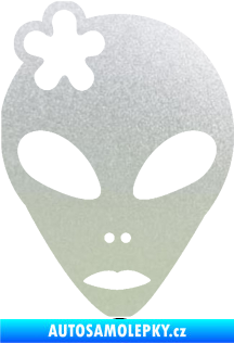 Samolepka UFO 009 slečna s kytičkou levá pískované sklo
