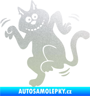 Samolepka Veselá kočka levá pískované sklo