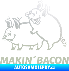 Samolepka Veselá prasátka makin bacon levá pískované sklo