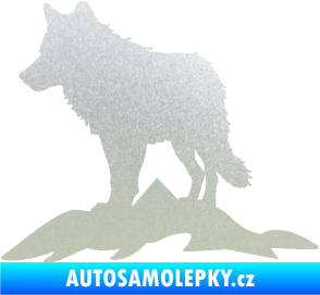 Samolepka Vlk 031 levá hory pískované sklo