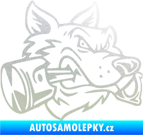 Samolepka Vlk 032 pravá moto s pístem pískované sklo