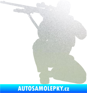 Samolepka Voják 010 levá sniper pískované sklo