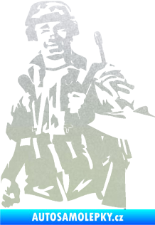 Samolepka Voják 014 levá pískované sklo