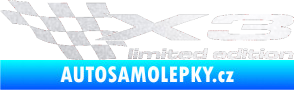 Samolepka X3 limited edition levá pískované sklo