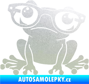 Samolepka Žába 011 levá kouká s brýlemi pískované sklo