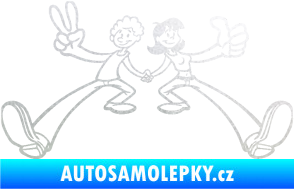 Samolepka Zamilovaný pár  pískované sklo