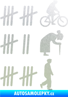 Samolepka Zářezy 002 pravá pískované sklo