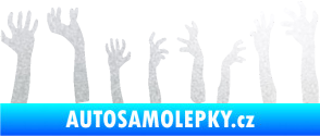 Samolepka Zombie 002 pravá mrtví vylézají z hrobu pískované sklo