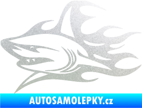 Samolepka Žralok 017 levá s plameny pískované sklo