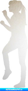 Samolepka Aerobik 001 levá cvičitelka odrazková reflexní bílá