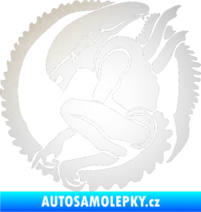 Samolepka Alien 001 levá odrazková reflexní bílá