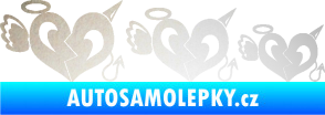 Samolepka Angel devil family 002 rodinka v autě odrazková reflexní bílá