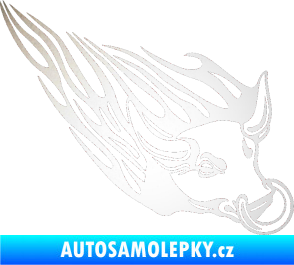 Samolepka Animal flames 010 pravá býk s kruhem odrazková reflexní bílá