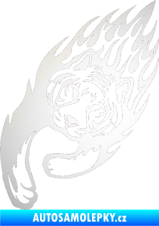 Samolepka Animal flames 015 levá tygr odrazková reflexní bílá