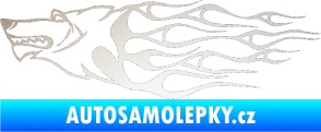 Samolepka Animal flames 017 levá vlk odrazková reflexní bílá
