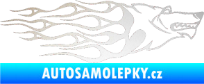 Samolepka Animal flames 017 pravá vlk odrazková reflexní bílá