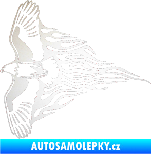 Samolepka Animal flames 019 levá letící orel odrazková reflexní bílá
