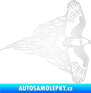 Samolepka Animal flames 019 pravá letící orel odrazková reflexní bílá