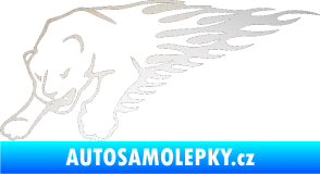 Samolepka Animal flames 020 levá puma odrazková reflexní bílá