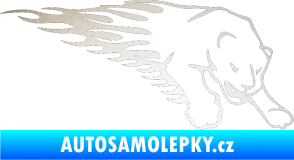 Samolepka Animal flames 020 pravá puma odrazková reflexní bílá