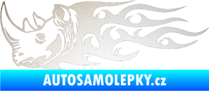 Samolepka Animal flames 025 levá nosorožec odrazková reflexní bílá