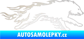 Samolepka Animal flames 032 pravá vlk odrazková reflexní bílá