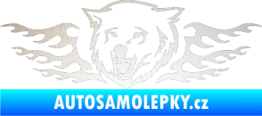 Samolepka Animal flames 034 levá  vlk odrazková reflexní bílá