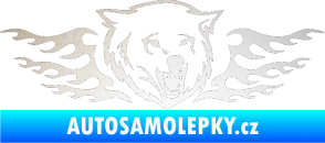 Samolepka Animal flames 034 pravá  vlk odrazková reflexní bílá
