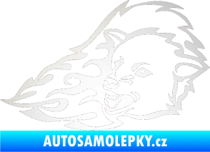 Samolepka Animal flames 036 levá vlk odrazková reflexní bílá