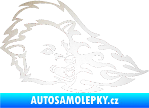 Samolepka Animal flames 036 pravá vlk odrazková reflexní bílá