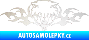 Samolepka Animal flames 038 levá  vlk odrazková reflexní bílá