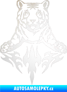 Samolepka Animal flames 045 levá tygr odrazková reflexní bílá