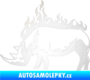 Samolepka Animal flames 049 levá nosorožec odrazková reflexní bílá