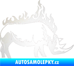Samolepka Animal flames 049 pravá nosorožec odrazková reflexní bílá