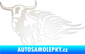 Samolepka Animal flames 057 levá býk odrazková reflexní bílá