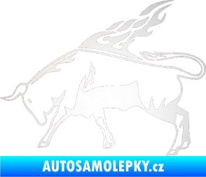 Samolepka Animal flames 067 levá býk odrazková reflexní bílá