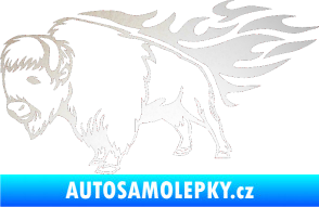 Samolepka Animal flames 077 levá býk odrazková reflexní bílá
