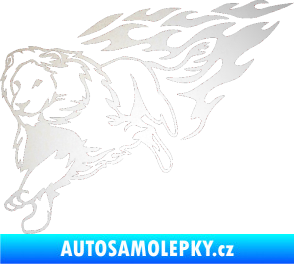 Samolepka Animal flames 087 levá lev odrazková reflexní bílá