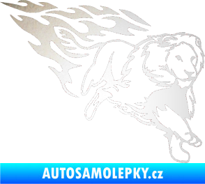 Samolepka Animal flames 087 pravá lev odrazková reflexní bílá