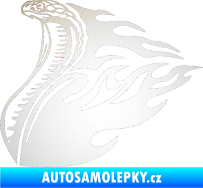 Samolepka Animal flames 088 levá vztyčená kobra odrazková reflexní bílá