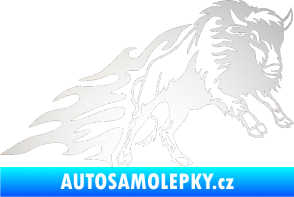 Samolepka Animal flames 089 pravá býk odrazková reflexní bílá