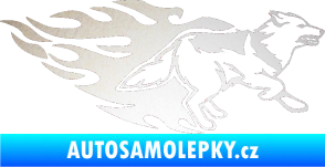 Samolepka Animal flames 090 pravá  vlk odrazková reflexní bílá