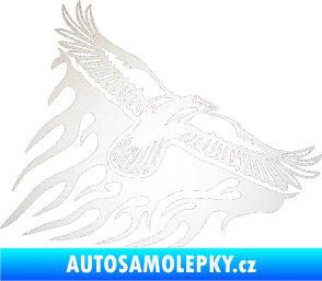 Samolepka Animal flames 091 pravá letící orel odrazková reflexní bílá