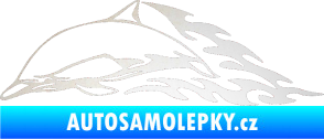 Samolepka Animal flames 099 levá delfín odrazková reflexní bílá
