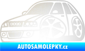 Samolepka Audi A4 karikatura levá odrazková reflexní bílá